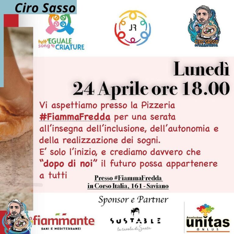 All’evento del 24 aprile, da Ciro Sasso #Fiammadredda concept, una parola d’ordine:” inclusione”