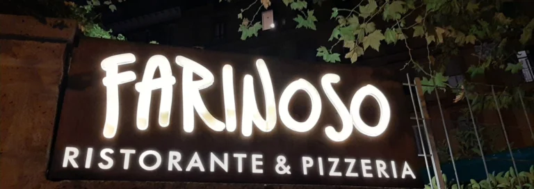 Una fresca serata, per le nostre scelte, al Ristorante, Pizzeria Farinoso, riuscendo in una buona Pizza moderna